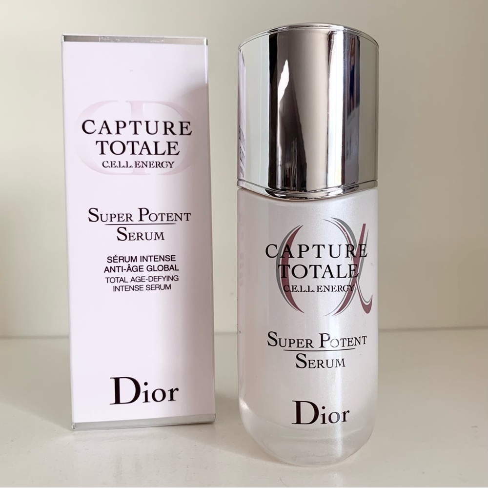 Dior super serum glass bottle pump made in France